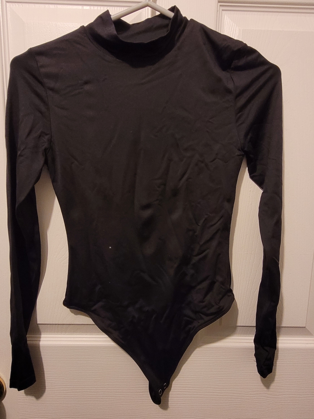 Classic Black Long-Sleeve Mock Neck Bodysuit